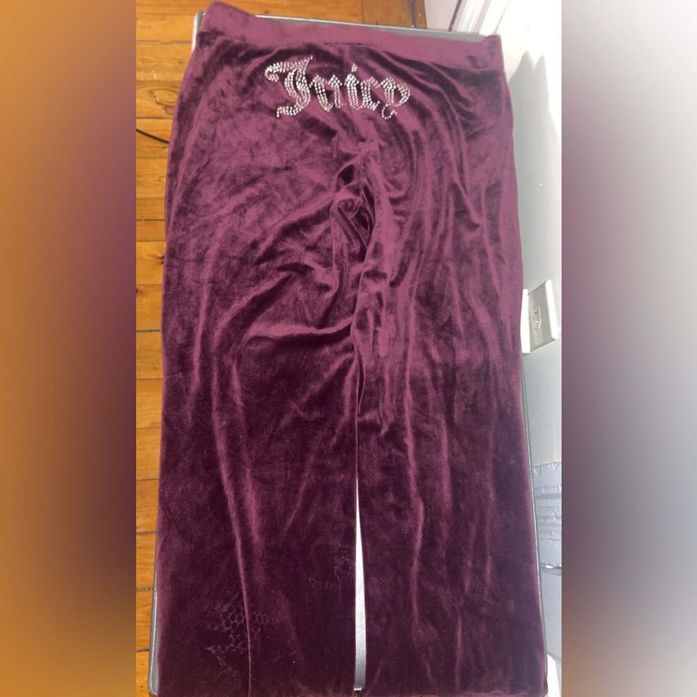 Juicy Couture Rich Plum Velour Trousers